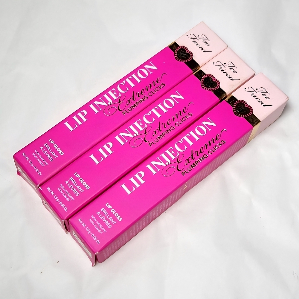 Too Faced Lip Injection Extreme Plumping Clicks Lip Gloss Bundle BNIB